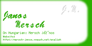 janos mersch business card